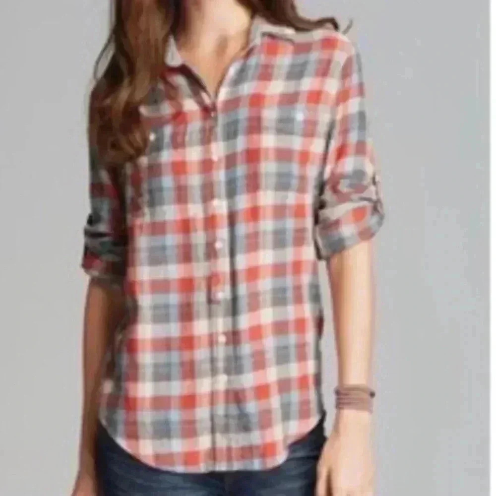 Jachs Girlfriend Bea Plaid Button Front Size S—A5
